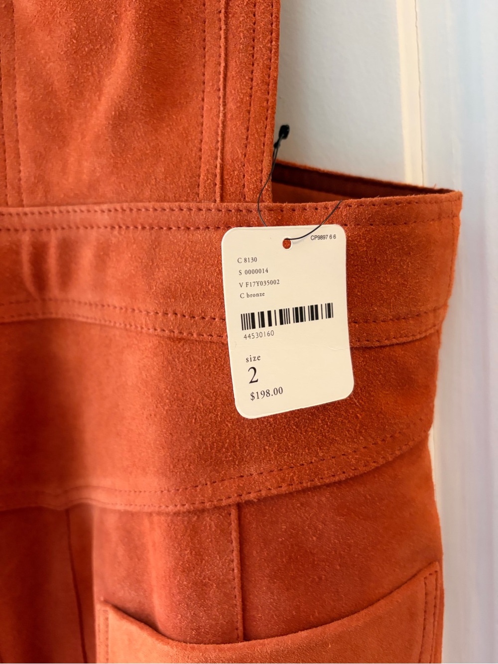 Free People Rust Orange Suede Pinafore Midi Dress - Picture 3 of 4